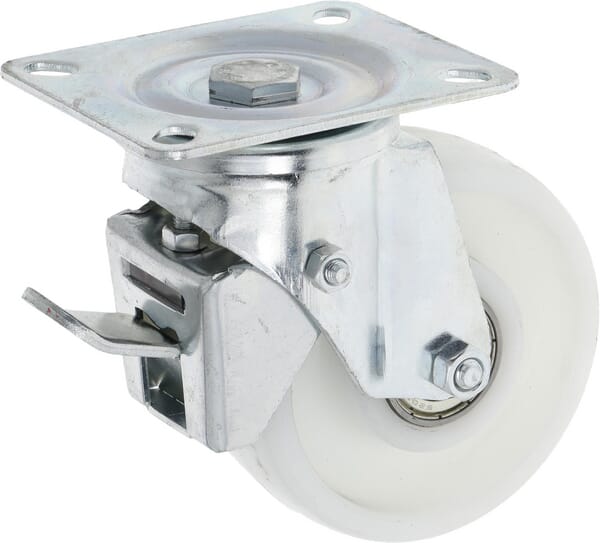 Roue pivotante, roue en polyamide : Ø100x35mm, Fixation de plaque: 100x80mm Load: 110kg, Ro-Carr · réf. WH50NF100