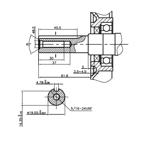 Moteur, horizontal, 5,5 CV, 19,05x61,6, Loncin vue 8