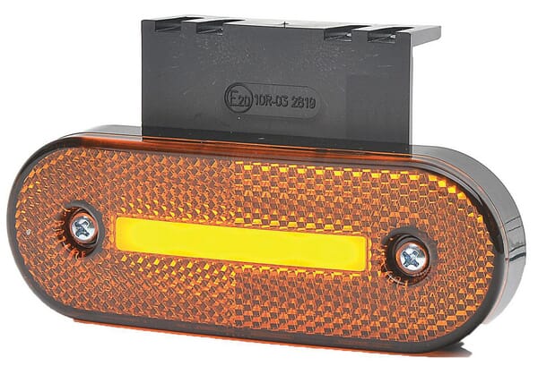 Feu de position LED, avec indicateur de direction, rectangulaire, 12-24 V, 115,3x41,3x20 mm, Kramp — réf. LA30155IND