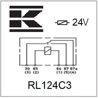 Mini relais 24V, inverseur, 30A/40A, avec support vue 3