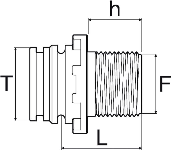 Nipple de calibration 1" mâle T4 vue 2