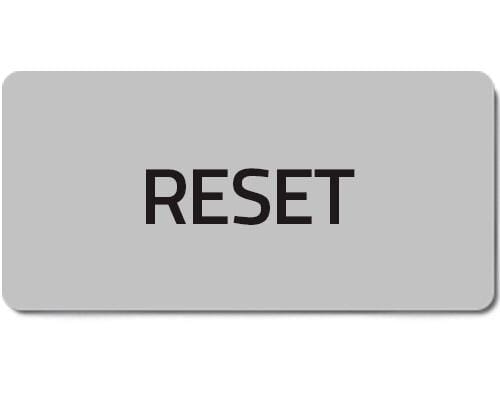 Autocollant "RESET" — réf. 02055T