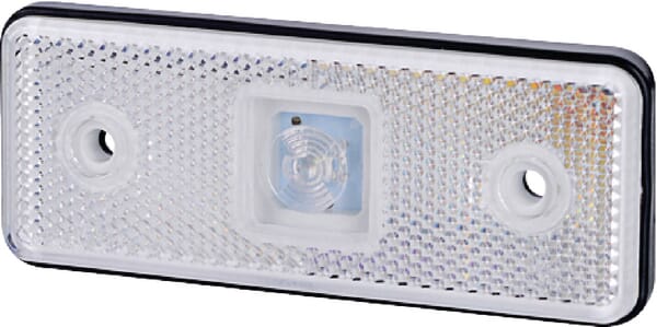 Feu de gabarit LED, 0.4/0.7W, rectangulaire, 12/24V, blanc, 112x45x11mm, 1 LED, gopart — réf. LA35051