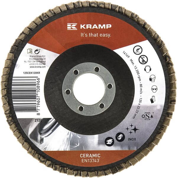 Disque lam. céramiq 125mm K120 — réf. 125CEK120KR