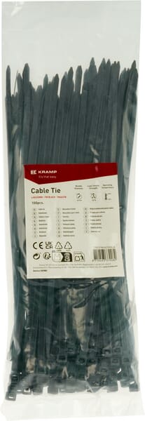 Collier de serrage 4,8 x 250 mm, FW noir, 100 pièces — réf. TR01FW48250BLA