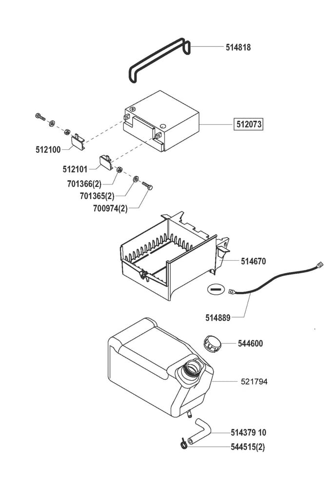 Palivová nádrž - Baterie pro AL-KO typ PowerLine T16-102SP-H