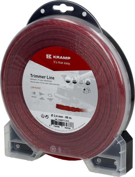 Fil de coupe Ø 2.4mm 88m torsadé rouge Kramp — réf. NL2488TCKR