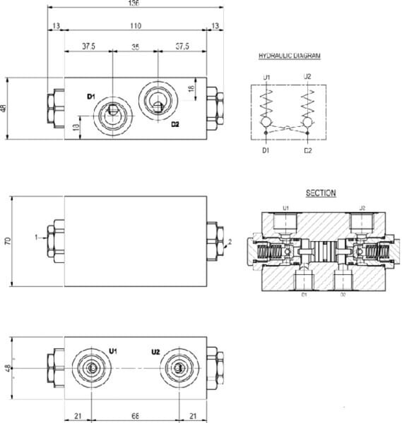 Clapet anti-retour piloté VBPD vue 3