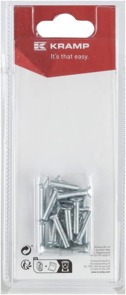 Vis à tête fraisée M4 x 20mm (20) — réf. KR963420P20B