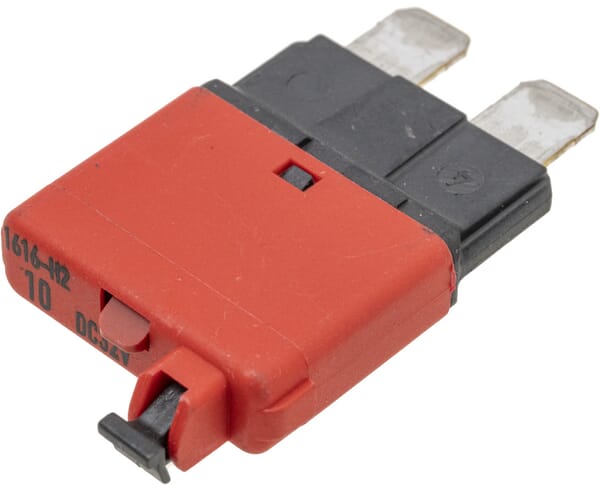 Fusible réinitialisation manuelle thermique 28V 10A longueur 34,4mm noir E.T.A · réf. SI25110