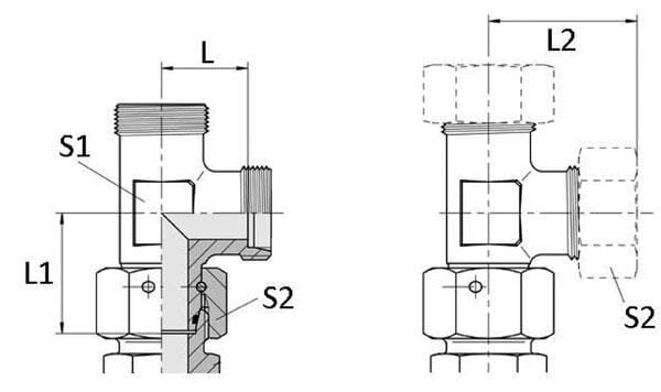 Té renverse orientable 10S vue 2