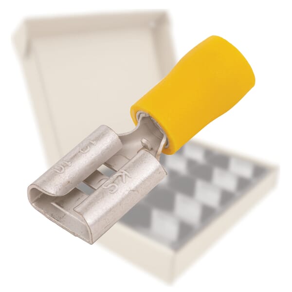 Doplňkový sortiment 1/2 žlutých kabelových koncovek pro zásuvky KWS