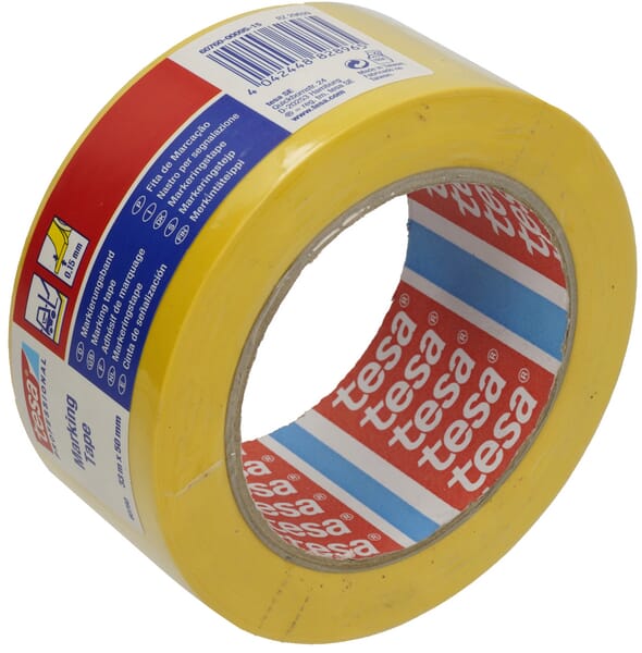 Výstražná páska na značení podlah, žlutá, 33 m x 50 mm Tesa®