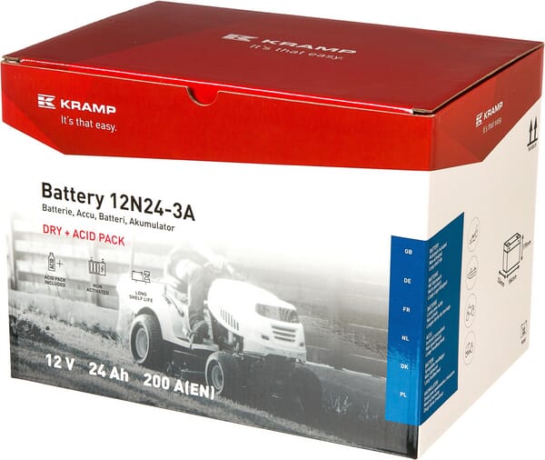 Batterie 12V 24Ah 200A avec pack d'acide Kramp vue 3