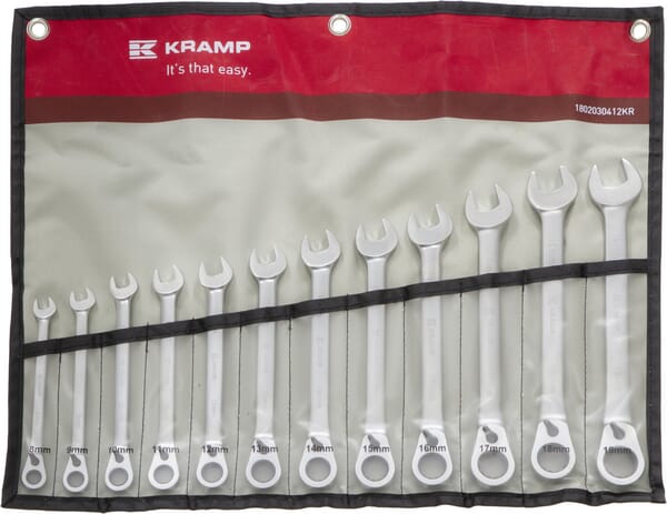 Jeu 12 clés mixtes à rochet vue 2