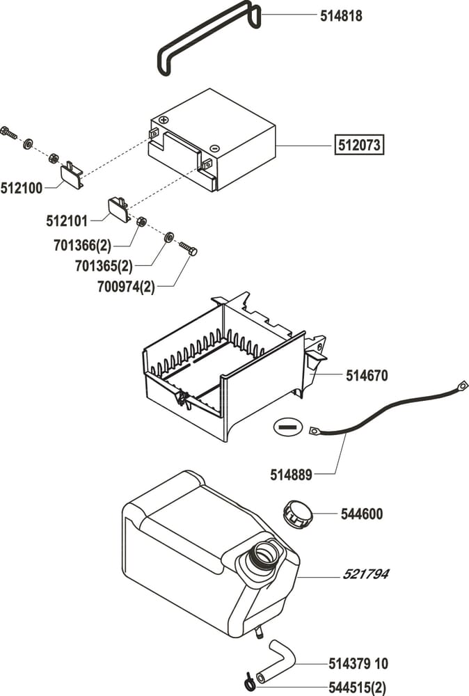 Palivová nádrž - baterie pro AL-KO typ Comfort T750