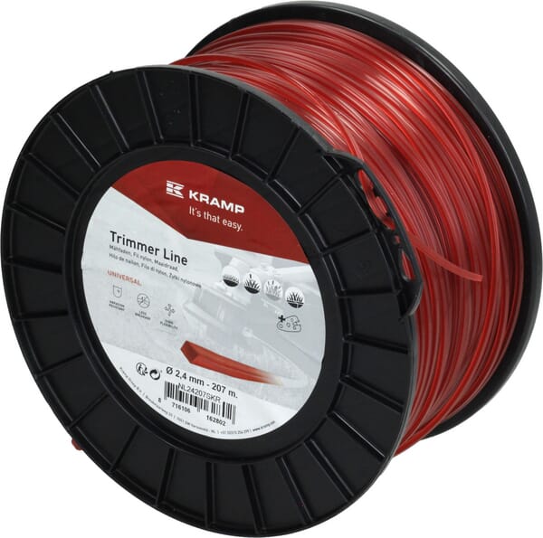 Fil de coupe Ø 2.4mm 207m carré rouge Kramp — réf. NL24207SKR