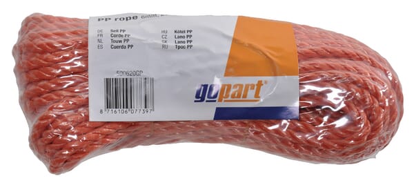 Lano PP oranžové 6 mm, 20 m