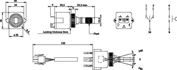 Commutateur de clignotants Cobo vue 2