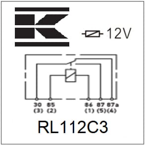 Mini relais 12V, inverseur, 30A/40A, avec support vue 3