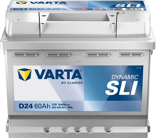 Batterie 12 V 60 Ah 540 A D24 VARTA Dynamic SLI — réf. 560408054