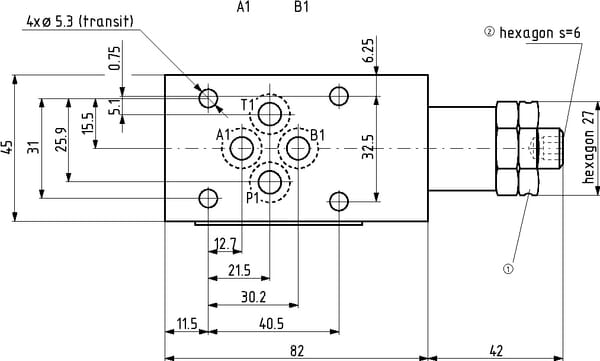 Clapet de regulation de pression 3-voie NG6 AM3-LS-P3/00/10 vue 3