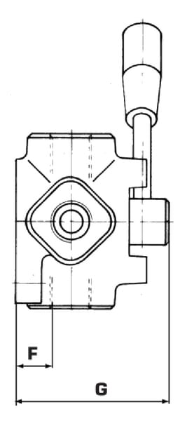 Vanne a 4 voies A 3/8 BSP vue 5