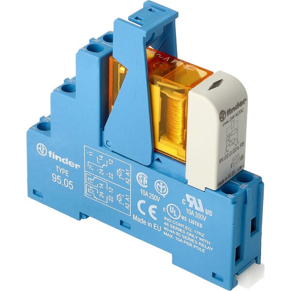 Interface relais Mod. borne à vis 2CO 8A/24V AC/Agni/LED/varistance · réf. 485280240060