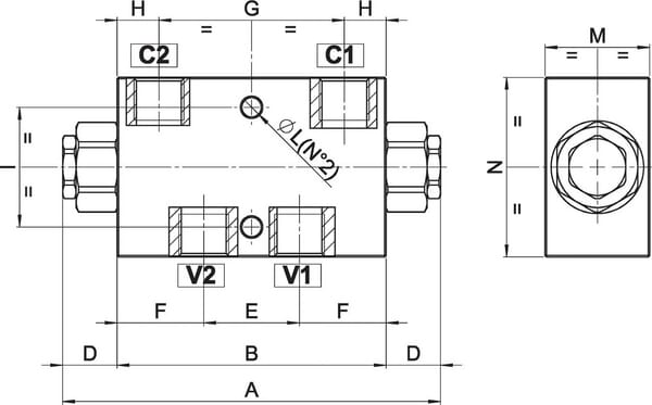 Clapet antiretour piloté 3/8 B vue 3