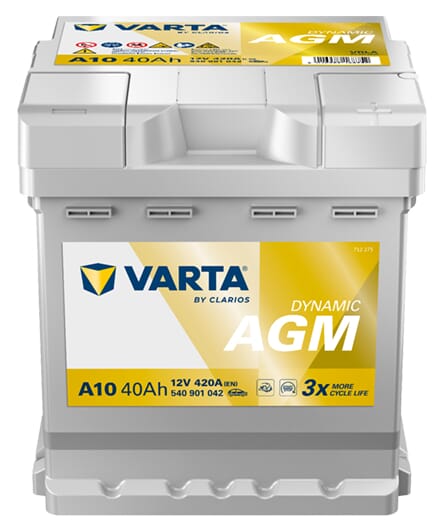 Batterie 12V 40Ah 420A A10 VARTA Dynamic AGM — réf. 540901042