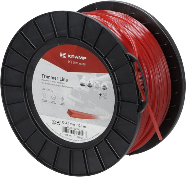 Fil de coupe Ø 3mm 132m carré rouge Kramp — réf. NL30132SKR