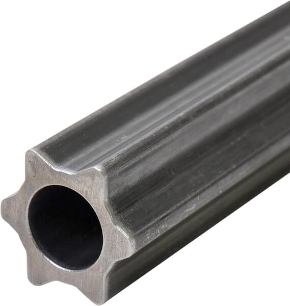 Tube profilé intérieur S4, en étoile, diamètre 51 x 37 x 6 mm, longueur : 800 mm · réf. 754900800