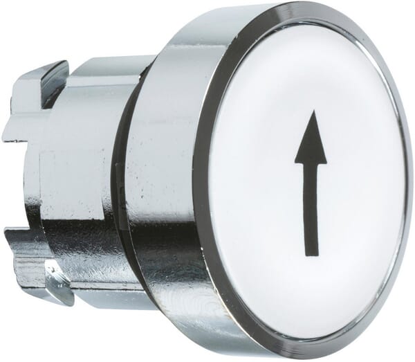 Appuyez sur le bouton blanc, flèche · réf. ZB4BA334