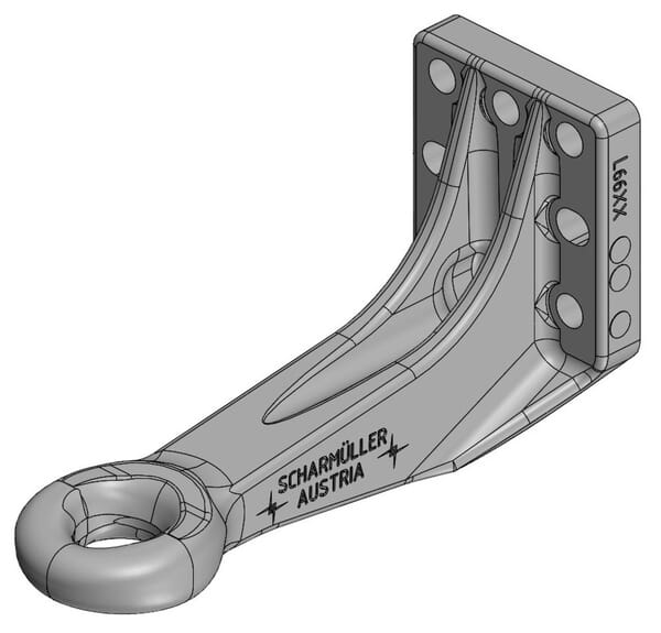 Oeillet de remorquage diamètre 50mm 110x100 M20 déporté ISO 20019 — réf. 006524600A02
