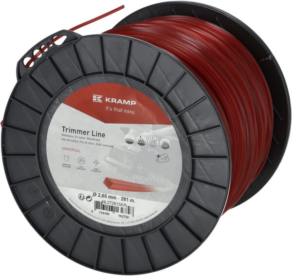 Fil de coupe Ø 2.65mm 281m carré rouge Kramp — réf. NL27281SKR