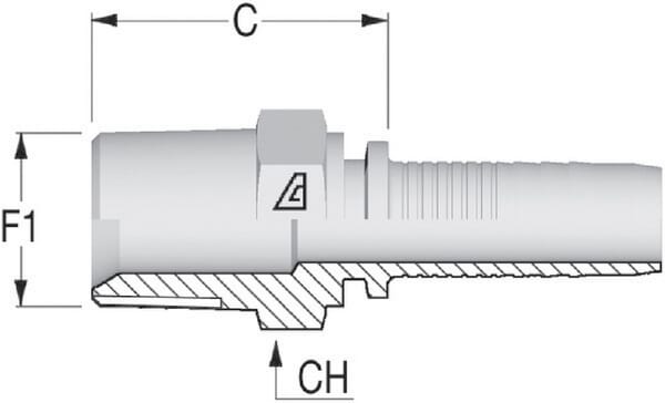 Embout M NS-DN32-1"1/4 NPT vue 2