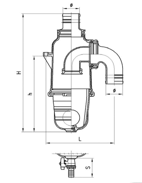 Syphon 60 mm vue 2