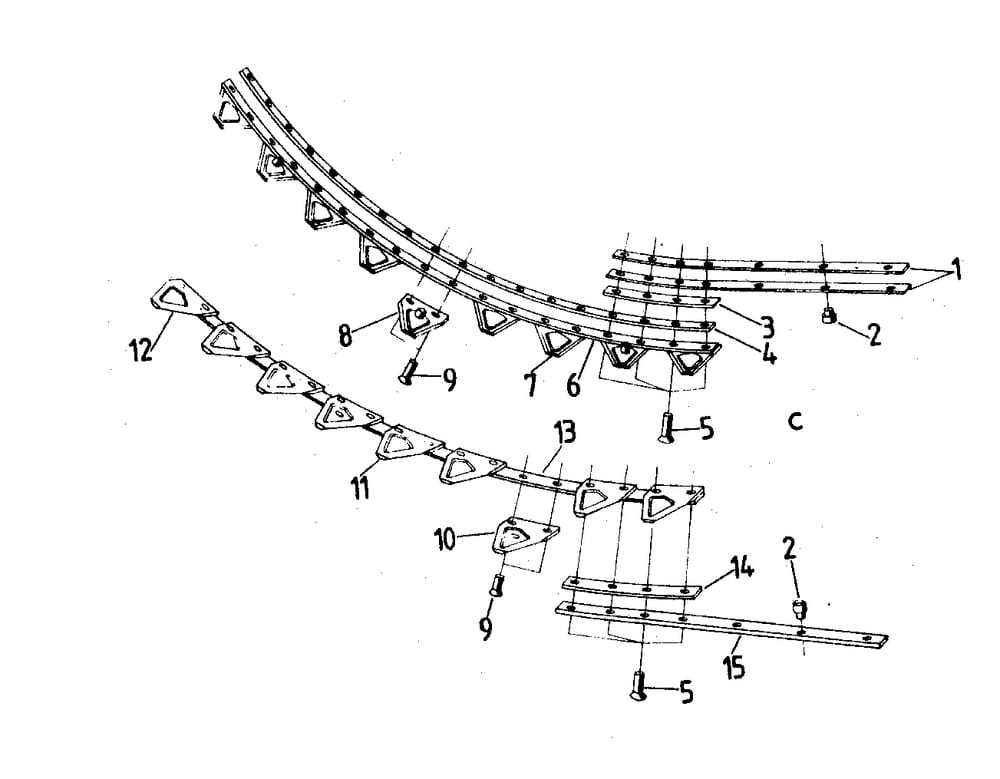 Nůž ohnutý úplný + jednotlivé díly - Busatis