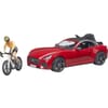 U03485 Roadster with racing bicycle and cyclist