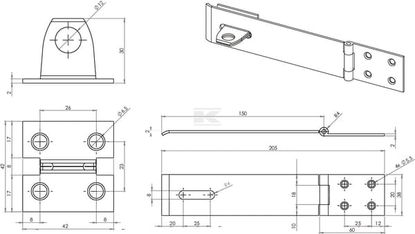 Penture av plaque à œillet 6" vue 2