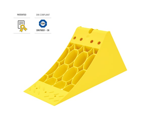 Cale de roue Crowny® 36, jaune, homologuée, thermoplastique · réf. 600090200