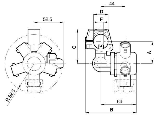 Porte-buses Trijet 1/2" vue 2