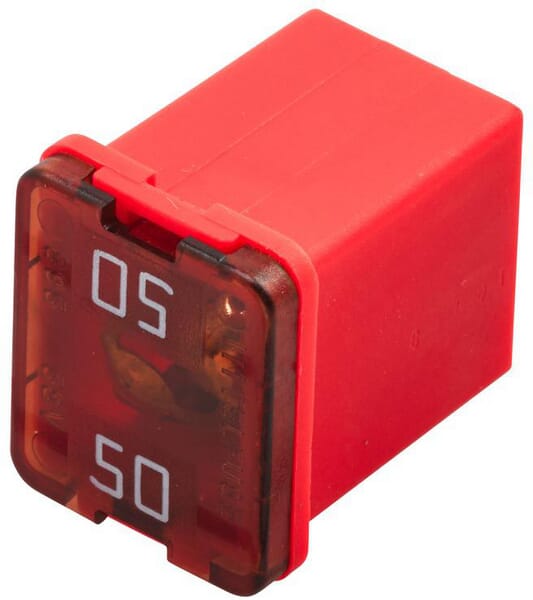 Fusible pal 50A longueur 12mm rouge Hella · réf. 8JS740026771
