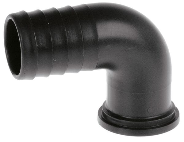 Koleno 90° s hadicovou přípojkou, GEOline, pro převlečnou matici a plochý těsnicí kroužek