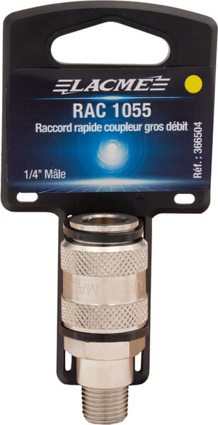 Raccord rapide - Coupleur Universel : gros débit 1/4" M · réf. 366504LAC