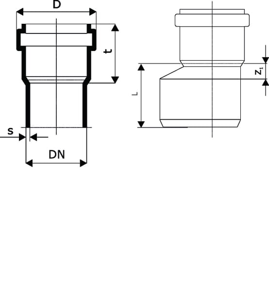 Réducteur PVC 125/110 mm vue 2