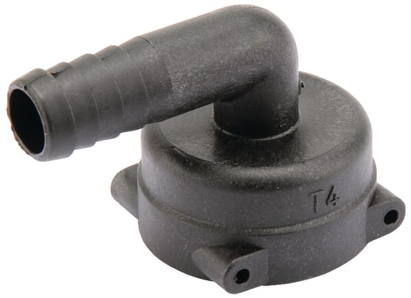 Raccord de tuyau 90° 13 mm avec connexion femelle T4 · réf. 1190413