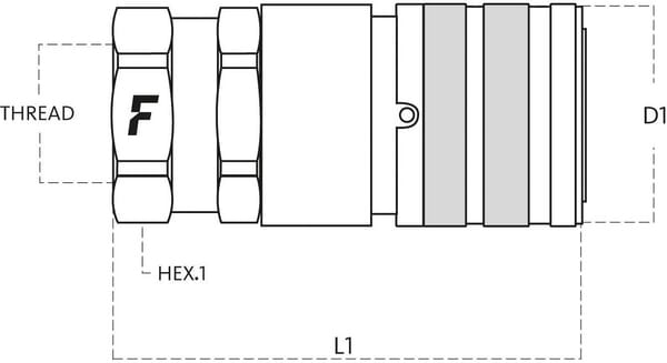 Coupleur face plate 1/2-7/8UNF vue 3