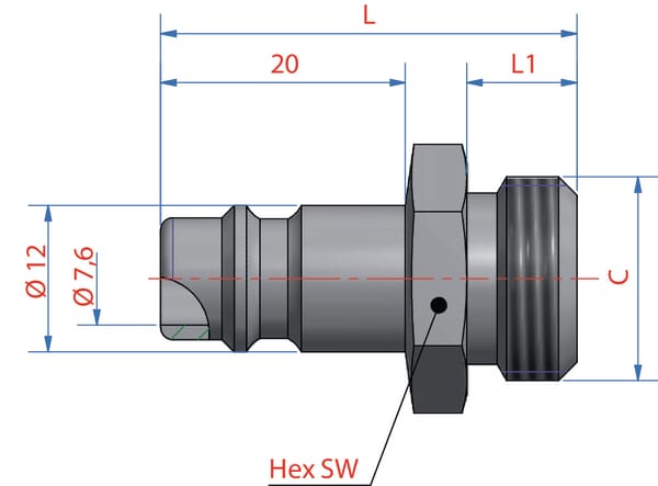 Racc. rap. filet mâle BSP 1/8" vue 3