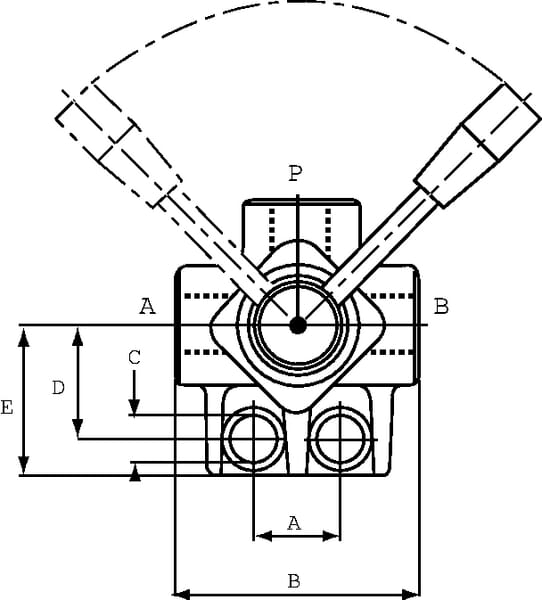 Vanne a 3 voies L 3/4 BSP vue 5
